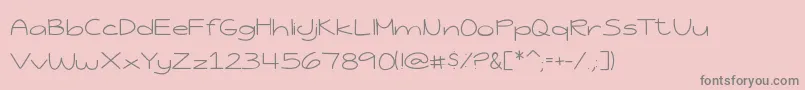 JessicaElaineThin Font – Gray Fonts on Pink Background