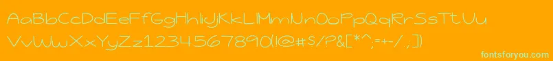 JessicaElaineThin-Schriftart – Grüne Schriften auf orangefarbenem Hintergrund