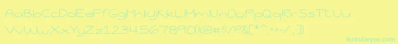 JessicaElaineThin-Schriftart – Grüne Schriften auf gelbem Hintergrund