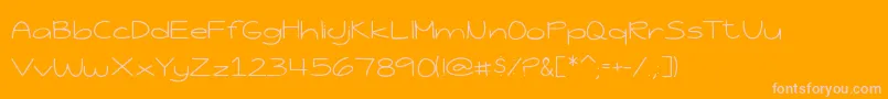 JessicaElaineThin-Schriftart – Rosa Schriften auf orangefarbenem Hintergrund
