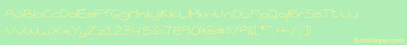 JessicaElaineThin Font – Yellow Fonts on Green Background