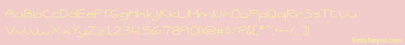 JessicaElaineThin-Schriftart – Gelbe Schriften auf rosa Hintergrund