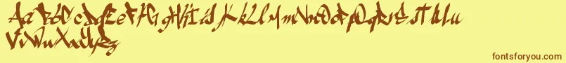 Ameze Font – Brown Fonts on Yellow Background