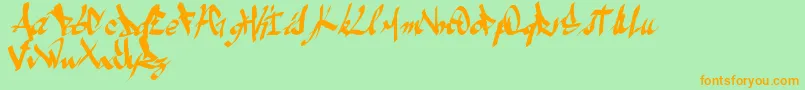 Czcionka Ameze – pomarańczowe czcionki na zielonym tle