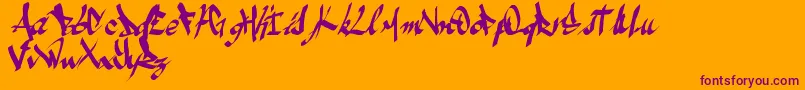 Ameze Font – Purple Fonts on Orange Background