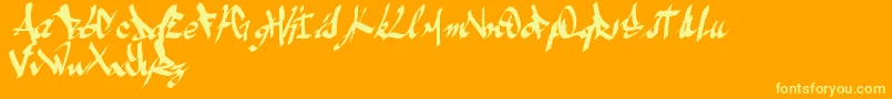 Ameze Font – Yellow Fonts on Orange Background
