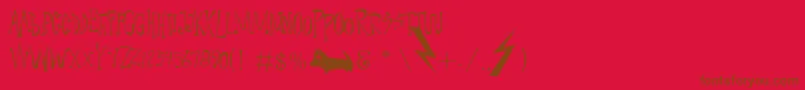 フォントNarcolepticDanceErc2006 – 赤い背景に茶色の文字