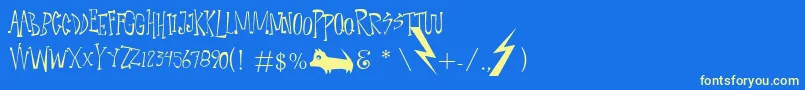 Czcionka NarcolepticDanceErc2006 – żółte czcionki na niebieskim tle