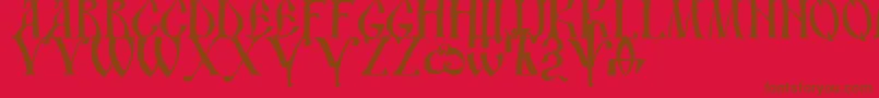Ds Ustavhand Font – Brown Fonts on Red Background