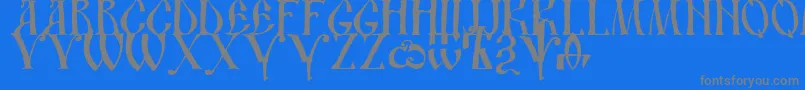 Ds Ustavhand Font – Gray Fonts on Blue Background