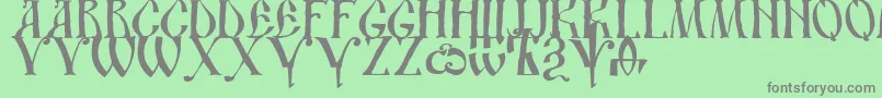 フォントDs Ustavhand – 緑の背景に灰色の文字