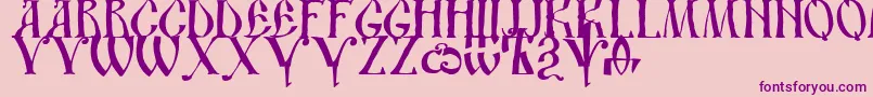 Ds Ustavhand-Schriftart – Violette Schriften auf rosa Hintergrund