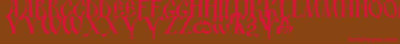 Ds Ustavhand-Schriftart – Rote Schriften auf braunem Hintergrund