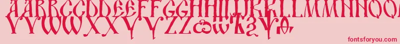 Ds Ustavhand-Schriftart – Rote Schriften auf rosa Hintergrund