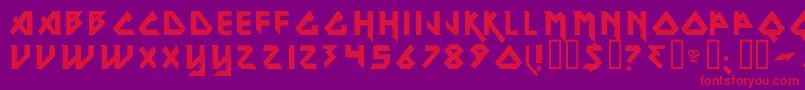 IronMaidenCyr Font – Red Fonts on Purple Background