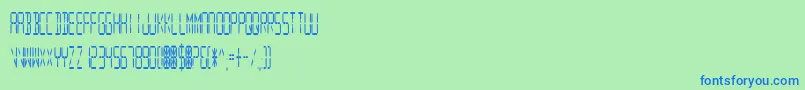 DigitalReadoutCondupright-Schriftart – Blaue Schriften auf grünem Hintergrund