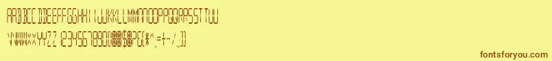 DigitalReadoutCondupright Font – Brown Fonts on Yellow Background