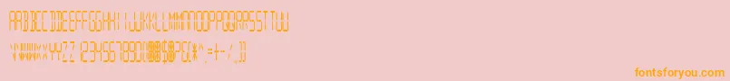 DigitalReadoutCondupright Font – Orange Fonts on Pink Background