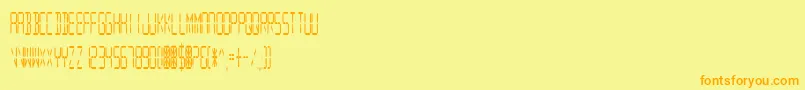 DigitalReadoutCondupright Font – Orange Fonts on Yellow Background