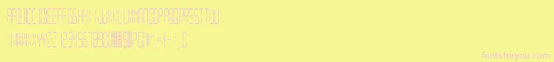 DigitalReadoutCondupright Font – Pink Fonts on Yellow Background