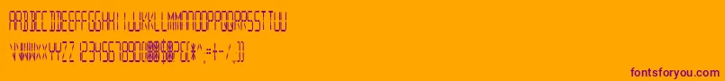 DigitalReadoutCondupright Font – Purple Fonts on Orange Background