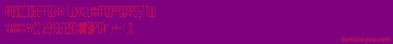 DigitalReadoutCondupright-Schriftart – Rote Schriften auf violettem Hintergrund