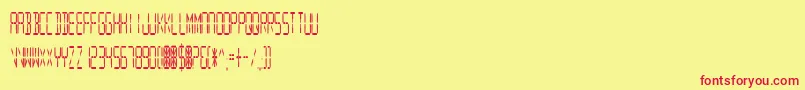 DigitalReadoutCondupright-Schriftart – Rote Schriften auf gelbem Hintergrund