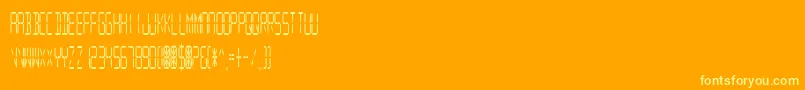 DigitalReadoutCondupright Font – Yellow Fonts on Orange Background