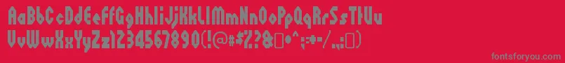 フォントOctovilleRegular – 赤い背景に灰色の文字