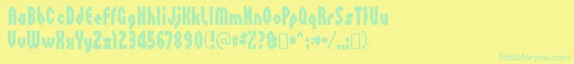 フォントOctovilleRegular – 黄色い背景に緑の文字