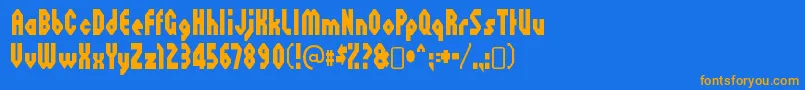 OctovilleRegular Font – Orange Fonts on Blue Background