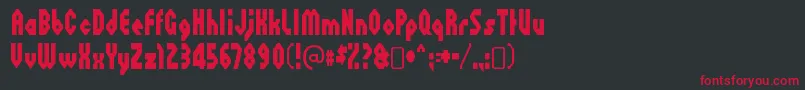 フォントOctovilleRegular – 黒い背景に赤い文字