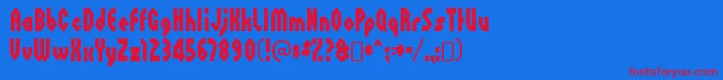 OctovilleRegular Font – Red Fonts on Blue Background