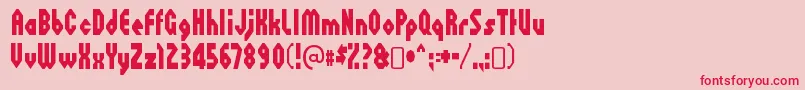OctovilleRegular Font – Red Fonts on Pink Background