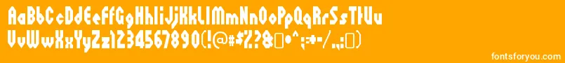 OctovilleRegular-Schriftart – Weiße Schriften auf orangefarbenem Hintergrund