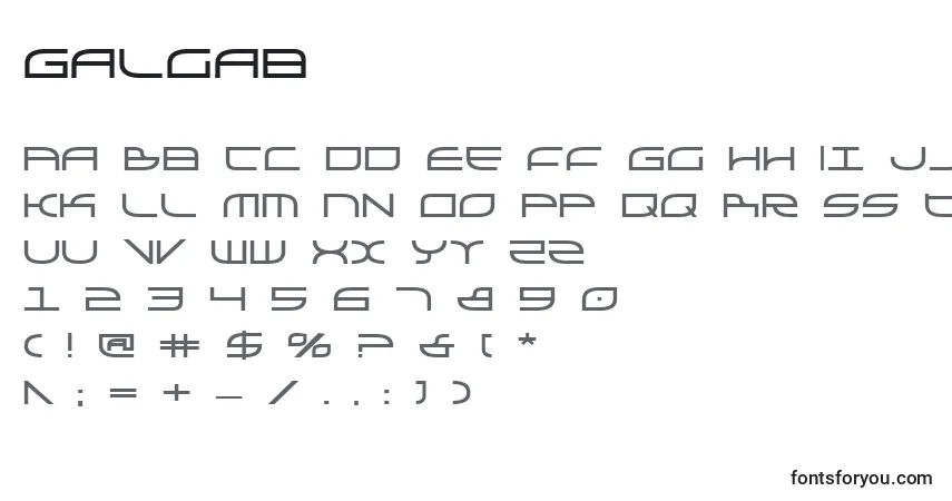 Galgabフォント–アルファベット、数字、特殊文字