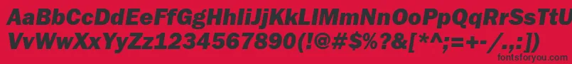 FranklingothheavytttItalic Font – Black Fonts on Red Background