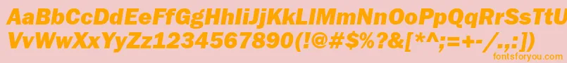 FranklingothheavytttItalic Font – Orange Fonts on Pink Background