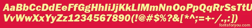 FranklingothheavytttItalic Font – Yellow Fonts on Red Background