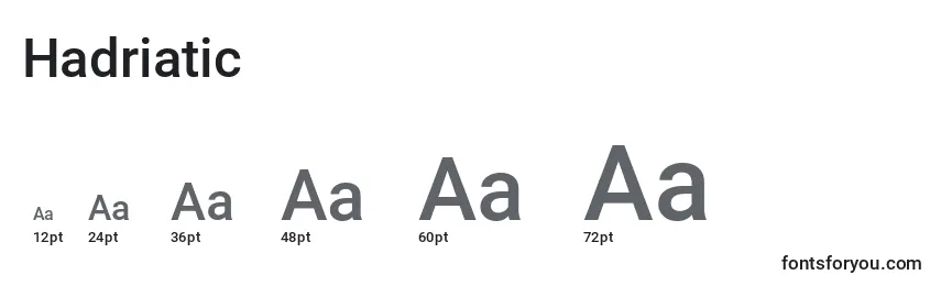 Размеры шрифта Hadriatic