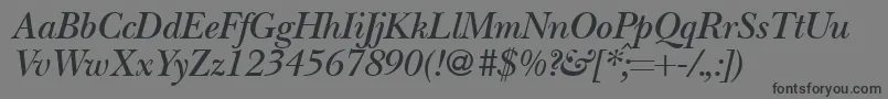 BaskervillenovatwodemiRegularitalic Font – Black Fonts on Gray Background