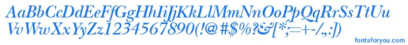 Weitere Informationen zur BaskervillenovatwodemiRegularitalic-Schriftart BaskervillenovatwodemiRegularitalic-Schriftart – Blaue Schriften auf weißem Hintergrund