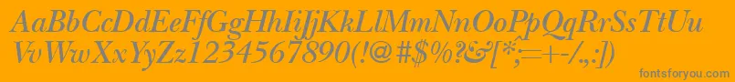 fuente BaskervillenovatwodemiRegularitalic – Fuentes Grises Sobre Fondo Naranja