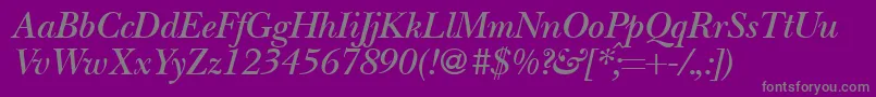 fuente BaskervillenovatwodemiRegularitalic – Fuentes Grises Sobre Fondo Morado
