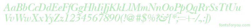 Saiba mais sobre a fonte BaskervillenovatwodemiRegularitalic Fonte BaskervillenovatwodemiRegularitalic – fontes verdes em um fundo branco