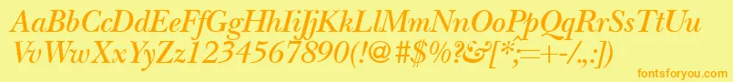 fuente BaskervillenovatwodemiRegularitalic – Fuentes Naranjas Sobre Fondo Amarillo