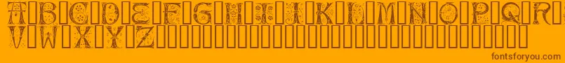 Silvus ffy-Schriftart – Braune Schriften auf orangefarbenem Hintergrund