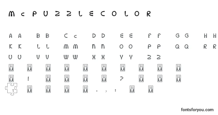 Schriftart McpuzzleColor – Alphabet, Zahlen, spezielle Symbole