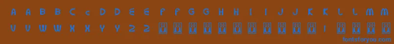 フォントMcpuzzleColor – 茶色の背景に青い文字