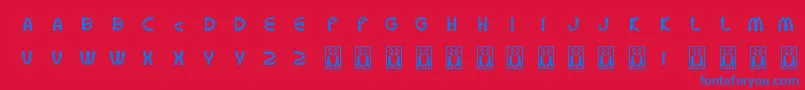 McpuzzleColor Font – Blue Fonts on Red Background